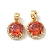 Brass Micro Pave Cubic Zirconia Pendents KK-R210-19G-1