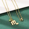 304 Stainless Steel Glass Drill Birth Stone Constellation Pendant Necklaces LS-STAS-D305-08G-H-1