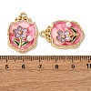 Light Gold Tone Alloy Enamel Pendants ENAM-B028-32KCG-01-3