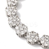 Rack Plating Brass Pave Cubic Zirconia Flower Link Necklaces for Women NJEW-B108-01P-02-2