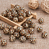 50Pcs Printed Natural Wooden Beads WOOD-TA0001-56-6