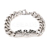 Stainless Steel Cuban Link Chian Bracelets BJEW-D379-03ASP-2