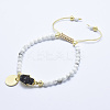 Natural Howlite Braided Bead Bracelets BJEW-I258-E04-1