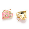 Real 18K Gold Plated Brass Micro Pave Clear Cubic Zirconia Pendants KK-E068-VB216-1-2