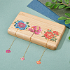 3Pcs 3 Styles Peony Flower Enamel Bookmarks AJEW-FH0004-51-3