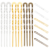 6Pcs 3 Colors Brass Hair Forks for Women AJEW-GO0002-34-1