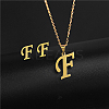 Golden Stainless Steel Initial Letter Jewelry Set IT6493-24-1