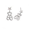 Brass Micro Pave Clear Cubic Zirconia Stud Earring Findings KK-S356-620P-NF-3