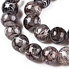 Drawbench Crackle Glass Beads Strands GLAA-N006-8mm-01-3