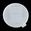 Flat Round with Owl & Flower DIY Cup Mat Silicone Molds LS-SIL-F007-06B-4