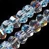 Transparent Electroplate Glass Beads Strands GLAA-Q099-C01-13-1-2