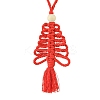 3Pcs 3 Colors Handmade Macrame Cotton Christmas Tree Pendant Decoration HJEW-JM02708-4