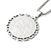 201 Stainless Steel Box Chain Saint Benedict Medal Pendant Necklaces for Women NJEW-M008-01P-1