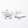Tibetan Style Alloy Sheep Antique Silver Tone Metal Message Pendants X-LF10462Y-NF-2