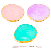 Resin Imitation Agate Color Palette & 430 Stainless Steel Double Head Spoon Palette Spatulas Stick Rod MRMJ-FG0001-14-1