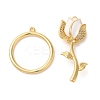 Brass Micro Pave Clear Cubic Zirconia Toggle Clasps KK-A227-20G-2