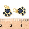 Brass Pave Cubic Zirconia Paw Print Charms KK-I355-17G-04-3
