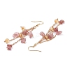 Golden Plated Brass Dangle Earrings EJEW-K275-01G-06-2