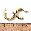 C-Shaped 304 Stainless Steel Cubic Zirconia Stud Earrings EJEW-C169-01G-3