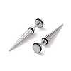 304 Stainless Steel Ear Taper Stretcher with Rubber LS-EJEW-F312-10P-2