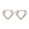 Brass Heart Hoop Earrings EJEW-L274-01P-4