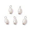 10Pcs 2 Colors Natural Cultured Freshwater Pearl Rice Pendants PALLOY-JF03922-2