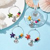 Natural Shell Wine Glass Charms AJEW-TA00021-2