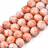 Opaque Baking Painted Crackle Glass Beads Strands EGLA-S174-33G-1