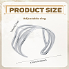 1Pc 304 Stainless Steel Wave Wire Wrap Open Cuff Ring for Women RJEW-LP0002-21-2