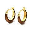 Brass Enamel Hoop Earrings EJEW-B120-01G-06-2