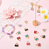 24Pcs 6 Colors Rack Plating Alloy Enamel Pendants ENAM-SC0007-18-4