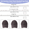 6Pcs 3 Styles 304 Stainless Steel Chain Baseball Cap Chain AJEW-SC0003-56-2