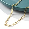Brass Textured Paperclip Chain Necklaces for Women Men NJEW-F337-02G-01-5