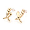 Brass Stud Earrings KK-T071-19G-02-1