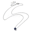 Natural Lapis Lazuli Round Bead Pendant Necklaces NJEW-JN04551-03-2