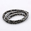 Half Plated Faceted Rondelle Glass Beads Strands GLAA-A024B-HP02-2