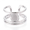 304 Stainless Steel Cuff Rings Components STAS-N113-04P-2