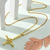 Christian Upside Down Cross & Star Alloy Pendant Pendant Twisted Chain Necklaces for Women NJEW-NH0001-03G-1