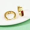 304 Stainless Steel Enamel Hoop Earrings EJEW-K268-19G-03-3