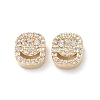 Brass Micro Pave Cubic Zirconia Beads KK-M241-01I-2