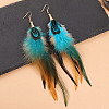 Alloy Feather Dangle Earrings FS-WGF4526-01-1