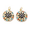 Real 18K Gold Plated Brass Micro Pave Cubic Zirconia Pendants ZIRC-M114-51G-03-1