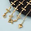 304 Stainless Steel Cross Link Chain Necklaces for Women NJEW-G178-03G-01-1