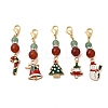 Christmas Tree/Bell/Snowman/Candy Cane Alloy Enamel Pendant Decorations HJEW-TA00192-1