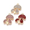 Rack Plating Alloy Rhinestone Pendants PALLOY-T091-24M-G-1