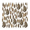 72pcs 9 styles Tibetan Style Alloy Feather Pendants FIND-PH0022-52AB-7