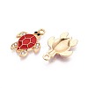 Alloy Rhinestone and Enamel Pendants PALLOY-T092-40G-03-2