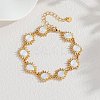 304 Stainless Steel Enamel Link Chain Bracelets for Women BJEW-T027-04A-G-1