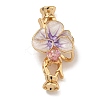 Brass Micro Pave Clear Cubic Zirconia Fold Over Clasps KK-U037-22G-02-1