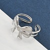 304 Stainless Steel Open Cuff Rings for Women RJEW-A079-11B-P-1
